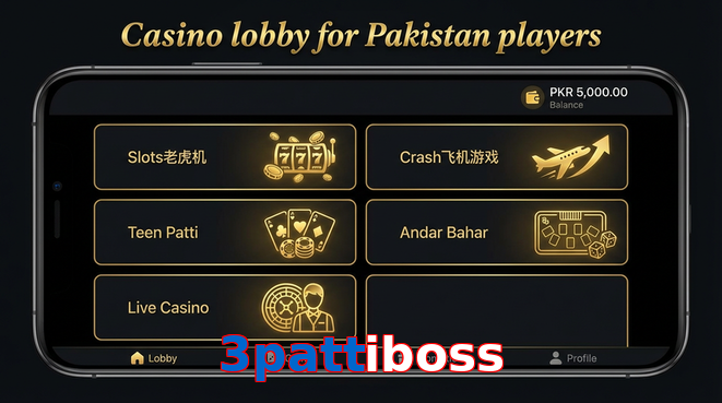 Lobby view of 3Pattiboss for Pakistan users